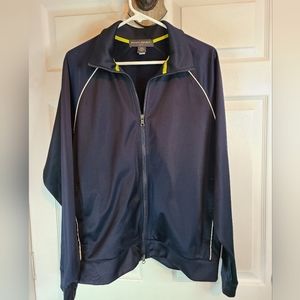 (1278) Banana Republic Men's Warm Up Jacket,  Size: Medium Color: Black